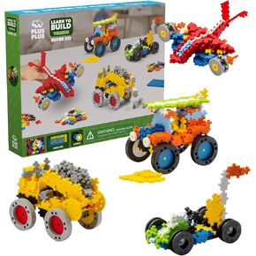 PLUS PLUS - GO! Learn to Build Vehicles Super Set, 800 Pieces - Construction Building Stem/Steam Toy, Interlocking Mini Puzzle Blocks for Kids