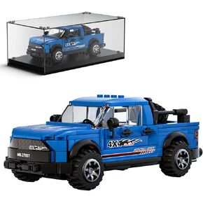 Mould King Speed Champion F150 SVT Raptor Building Toys with Display Case, 27057 Model Car Kits Building Sets, Pickup Building Blocks, Pickup Race Car Building Kits for Adults Kids 8+(465PCS)