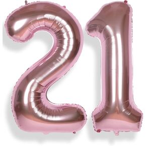AULE 40 Inch Big Rose Gold 1 Balloon Number Large Foil Helium Number Balloons 0-9 Jumbo Giant Happy 1st Birthday Party Decorations for Boy or Girl Huge Mylar Anniversary Party Supplies