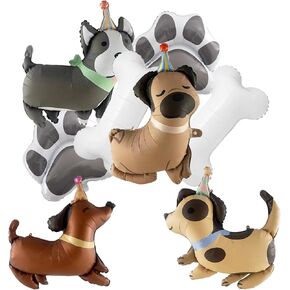 8PCS Dog Balloons Set Paw Print Foil Balloons 30 Inch Bone Shaped Foil Balloons 4PCS Dog Character Party Decorations Paw Party Balloons for Pets Dog Birthday Party Decoration
