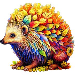 Wooden Puzzles for Adults - Unique Shaped Wooden Puzzles for Adults - Clever Hedgehog Wooden Jigsaw Puzzles - Animal Wooden Puzzle Easter Creative Birthday Gifts - Puzzle Toys - 100pcs