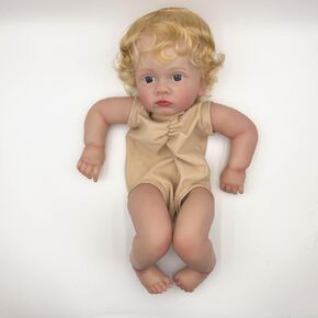 Wamdoll 24Inches Blue Eyes Lifelike Unfinished Reborn Doll kit Already Painted Doll kit Realistic Newborn Doll Parts with Blond Hair