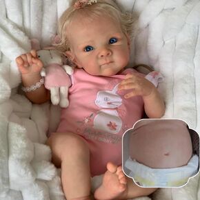 RXDOLL Anatomically Correct Baby Girl 20 inch Soft Vinyl Full Body Silicone Reborn Baby Dolls Lifelike Newborn Doll Washable Realistic Baby Doll for Kids Birthday Gifts