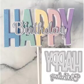 Happy Little Birthday Frame Metal Die Cuts Cutting Dies Paper Cards Cutting Dies Cut Stencils for DIY Embossing Card Making Book Tags Decorative Paper Dies Scrapbooking