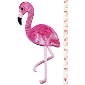 Pink Flamingo Retro Kitsch Embroidered Applique Iron-on Patch Big XL S-1513