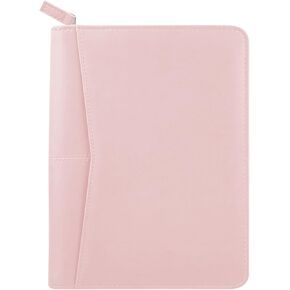 محفظة جونيور padfolio مع وسادة كتابة 5 × 8 ، A5 Business Portfolio Binder Folder Case Multi-Function Case for Men Women ، Pink