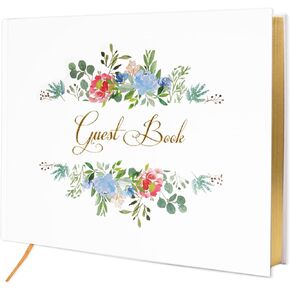 Wedding Guest Book, Sign-in Book for Wedding Reception Baby Shower Registry, Polaroid Guestbook with Gold Foil Gilded Edges