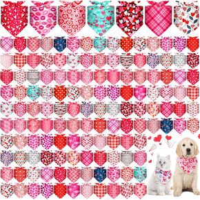 200 PCS عيد الحب الكلب باندانا بائسة القلب الأليف وشاح قابلة للتعديل الكلب الكيرشيف مثلث المرايل عيد الحب
