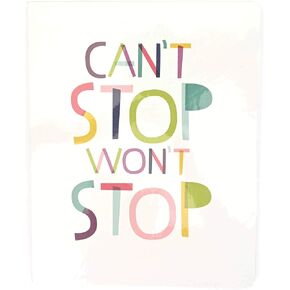 Graphique - 52 Week Undated Planner, "Can't Stop Won't Stop" Design - 8" x 10", 120 Lined Pages - Features Year in Review Page, Gold Foil and Clear Vinyl Cover