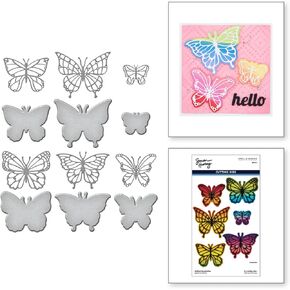 SPELLBINDERS PAPERCRAFTS, INC Spellbinders Etched Dies by Simon Hurley-Brilliant Butterflies-Metamorphosis, Metal