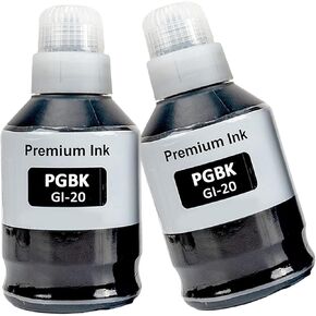 GI-20 GI20 Ink Refill Bottles Compatible for Canon PIXMA G6020 G7020 G5020 Printer 2 Black Multipack (BK*2)