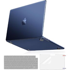 MOSISO Compatible with MacBook Air 15 inch Case 2025 2024 2023 Release M3 A3114 M2 A2941, Ultra-Thin Natural Original Color Plastic Hard Shell&Keyboard Cover&Screen Protector, Black
