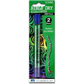 G T Luscombe Bible Dry Highlighter Refills (2) Green Carded