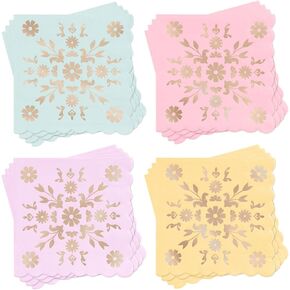 xo, Fetti Pastel China Napkins - 24 pack, 5" | Birthday Party Decorations, Bachelorette Garden Party, Easter Party, Cool Cake Plates, Tea Partea