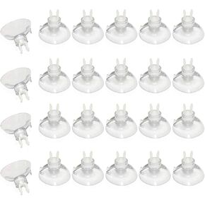 luzen 24Pcs Clear Aquarium Suction Cup with Clips Fish Tank Hose Holder Clips Airline Tube Holders/Clamps Aquarium Accessories for Fish Tank Tubing, 6mm/0.2Inch
