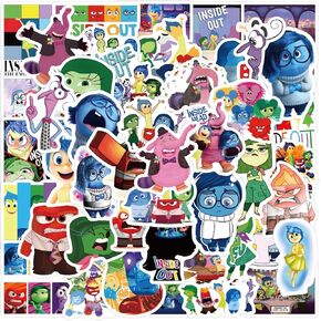 60pcs Cartoon Inside Out Stickers for Kids, Cute Movie Stickers for Water Bottles Laptop Scrapbook Phone Luggage Bike Motorcycle Guitar Helmet Skateboard