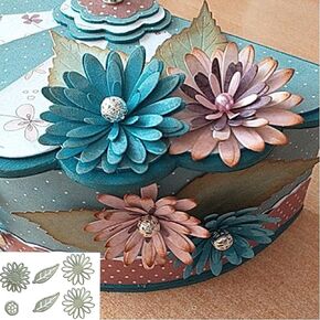Adies Rose Flower Leaf Metal Die Cuts,Wedding Flower Leaves Cutting Dies Cut Stencils for DIY Scrapbooking Decorative Embossing Paper Card Scrapbooking Card Making 16.0cm*5.9cm/6.29''X2.32''