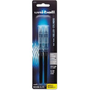 uniball Refill For Vision Elite Roller Ball Pens, Bold Conical Tip, Assorted Ink Colors, 2/pack