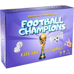 Football Champions Sports Board Game - Family Board Games for Kids and Adults - Soccer Strategy Board Game - Sports Trivia Game 1-4 Players - Solo Board Games