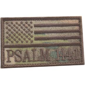 mult1cam Psalm 144:1 2x3.25 Christian Morale OCP USA Tactical Touch Fastener Cap Patch