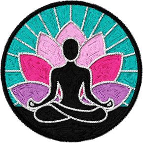 Yoga Patch Embroidered Iron on Patches for Clothes Backpacks Bags Jeans Jackets Size 3" ID45095