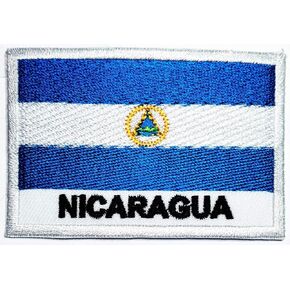 Nicaragua Flag Patch Sew On Embroidered Applique Country Badge Motorcycle Biker Tactical Tags Morale National Emblem for Travel Backpack Hats Jackets Team Uniform (12)