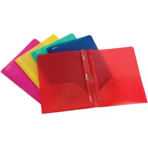 Oxford Translucent Two-Pocket Poly Portfolios, Assorted Colors, Letter Size, 25 per Pack, (99811EE)