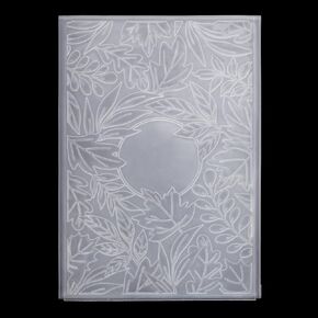 3D Embossing Folders, 6.42x4.53in Ornate Garland Autumn Tropical Fall Leaves Embossed Template Textured Stencils Elaborate Falling Plates for Scrapbook Card Making & Other Paper Crafts Crafting