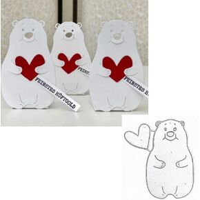 hinana Heart Bear Metal Die Cuts,Cute Hug Bear Animal Frame Cutting Dies Cut Stencils for DIY Scrapbooking Photo Decorative Embossing Paper Dies for Scrapbooking Card Making