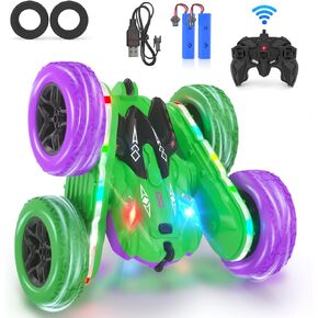 Remote Control Car, RC Cars, RC Stunt Car Toys New Upgraded Strip Light & Headlight, 6000mAH, 4WD 360° Rotating, Double Sided, Toy for Boys Girls Christmas Birthday Gift
