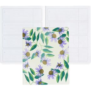 Erin Condren Undated Softbound Life Planner, 8" x 10" 12-Month Weekly & Monthly Planner Journal, Horizontal Layout, Soft Cover, Layflat Binding, Daisy Blooms Cover Design, Neutral Interior Design
