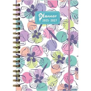 2025-2027 Monthly Planner, 3 Year Planner JAN 2025-DEC 2027, Spiral Bound 100G Thick Paper Hardcover Calendar Planner Book with 36 Monthly Note Pages for Long-Term Planning 8.26"x5.9", Purple