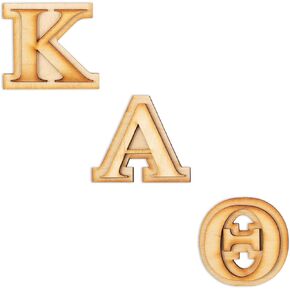Official Kappa Alpha Theta Greek Letter Set - Classic Font Double Layer Wooden Greek Letters - Precision Cut Natural Wood Letter for Sorority Paddles and DIY Projects