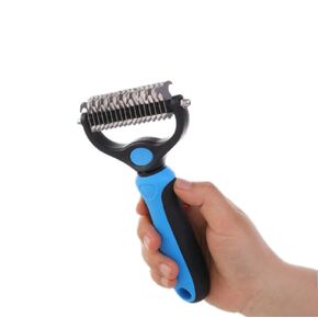 Pet Comb Ultimate Dog Grooming Set: Professional Deshedding Brushes for Dogs & Cats – Perfect for Long-Haired Breeds, Flea Removal, & Dematting (Blue, For Large and Medium Dogs)