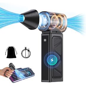 Compressed Air Duster - 350,000 RPM Electric Air Duster,Mini Blower and Air Blower with Brushless Motor,5-Speed Adjustable Turbo Fan Jet Dry Blower for Keyboard,Car,Home and Outdoor,Gifts for Men