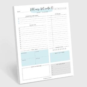 Daily Planner with 50 Undated 8.5 x 11 Tear-Off Sheets, Motivational Daily Vibrant Calendar, Organizer, Scheduler, Productivity Tracker, Meal Prep, Organize Tasks, Lists