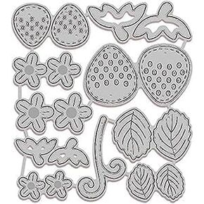 Strawberry Die Cut for Card Making, Flowers Metal Cutting Dies Congratulations Die Cuts Birthday Embossing Stencils Template for DIY Scrap-Booking Decor Wedding Birthday Blessing Card
