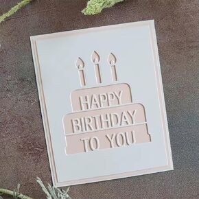 Happy Birthday Cake Frame Metal Die Cuts Cutting Dies Paper Cards Cutting Dies Cut Stencils for DIY Embossing Card Making Book Tags Decorative Paper Dies Scrapbooking