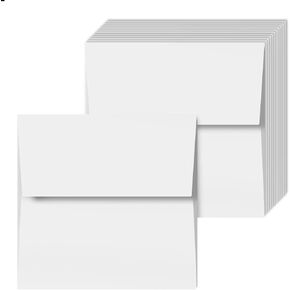 6.5 x 6.5" Square White Envelopes – Perfect for Enclosing Holiday Greeting, Party and Invitation Cards | Made from Durable 70Lb White Wove Paper | 50 per Pack