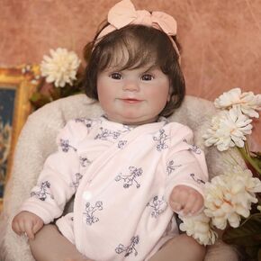 Reborn Baby Dolls, 17Inch Cute Realistic Baby Doll with Soft Vinyl Full Body - Newborn Poseable Baby Dolls with Gift Box and Accessories for Cuddling and Playtime