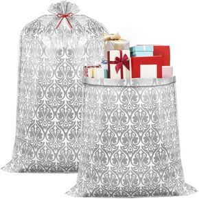 Leinuosen 2 Pcs 70 Inches Extra Large Wedding Gift Bags Jumbo Bridal Shower Gift Bag Oversized Plastic Wedding Bag with Ropes for Anniversary Engagement Bridal Wedding or Any Occasion