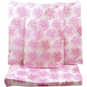 CuteBox Pink Flower Flat Paper Gift Bags 100pcs (4" x 6") for Merchandise, Crafts, Party Favors, Tradeshows, Retail, Handmade Goods, Arts and Crafts, Outdoor Events, Holidays, Weddings