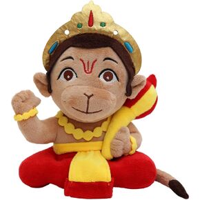 Panda's Box Mantra Chanting Baby Hanuman (Small - 18 CM) | Musical Soft Plush Toy | Best Gift for Infants, Toddlers & Babies