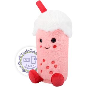 Heatable & Coolable Bubble Tea Heating Pad Microwave Stuffed Animal, Cute Plushies Microwavable for Period, Bubble Tea Plush Toys, Boba Gifts
