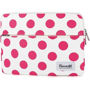 Canvaslife Waterproof Pattern 13-inch Laptop Sleeve with Pocket 13-inch 13.3-inch Laptop 13-Sleeve (Red dot)