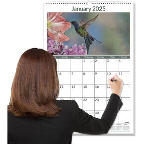 SUNEE 2025 Wall Calendar Large 22.75"x15.5" with Lines, 21 Month Calendar from Now to June 2026, Vertical Extra Large Monthly Calendar 2025 for Wall, Seasons Color