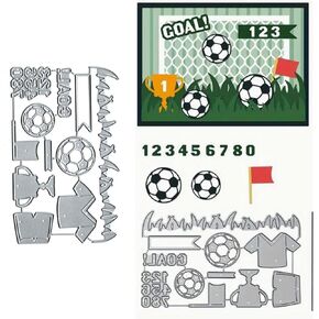 Football Sports Metal Die Cuts for Card Making,Grass Ball Card Cutting Dies Cut Stencils DIY Scrapbooking Album Decorative Embossing Paper Card Embossing Craft