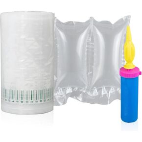 Air Pillows for Packaging 200Count Inflatable Shipping Air Bags with Pump, Heavy Duty Box Void Fill Bubble Cushioning Wrap Roll, Recyclable Packing Material for Moving, Purse Stuffers for Shape