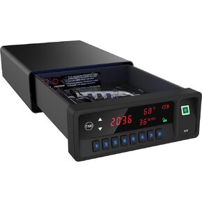 Smart Gun Safe مع كابل الأمان - مسدس Biometric Safe لـ 2 Handgun 3 طرق وصول سريع مع بصمة/لوحة مفاتيح/مفتاح ، للمنزل المنضدة مع LCD ودليل الصوت (أسود)