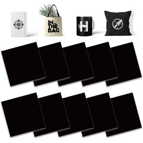 Black Transfer Sheets, 10 Pcs 12"x 12" Solid Plain Color Pre-Printed Sublimation Paper for Heat Press Mug, DIY T- Shirts, Coasters